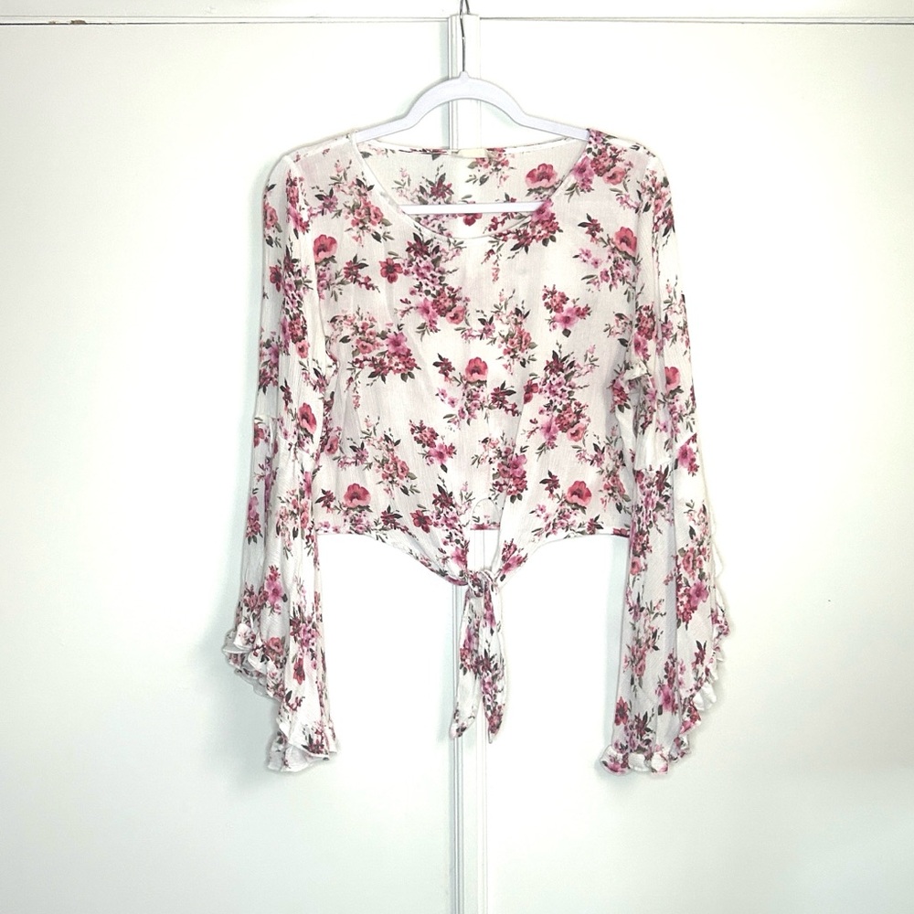 Altar'd State Floral Flowy Sleeves Top